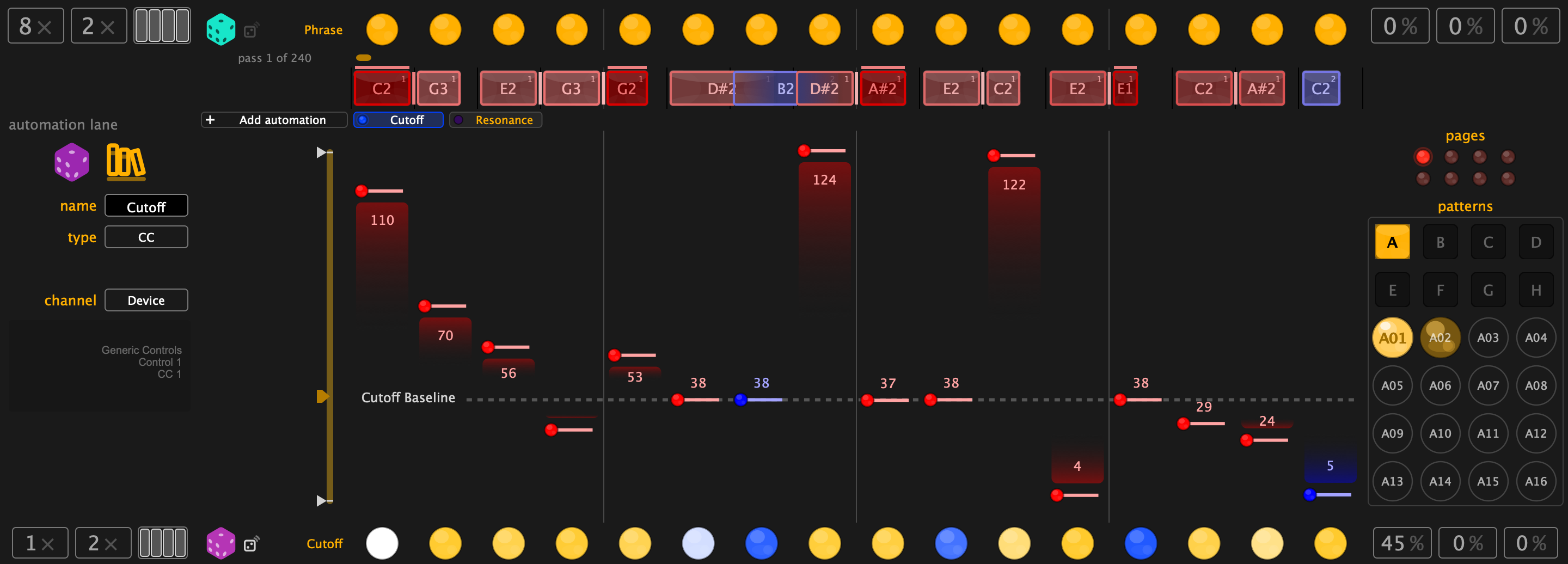 Automation lanes