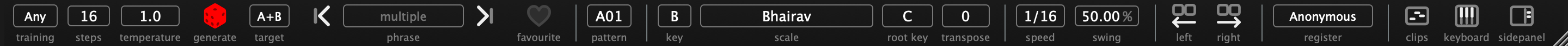 Bottom toolbar