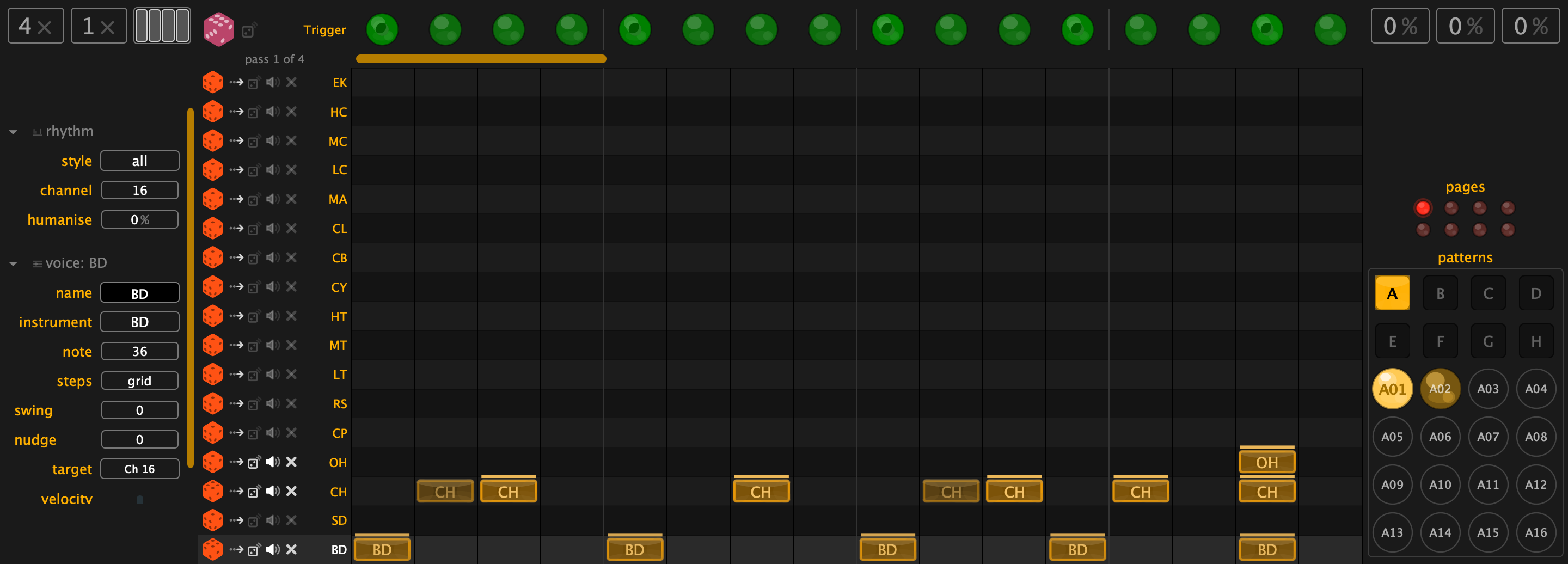 The rhythm sequencer