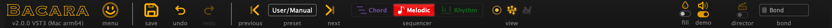 Top toolbar